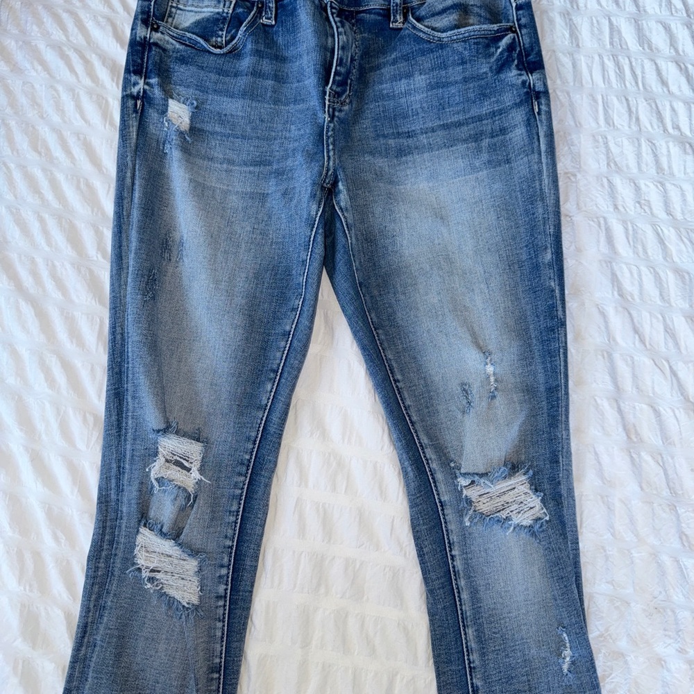 Women's Blue Distressed Jeans